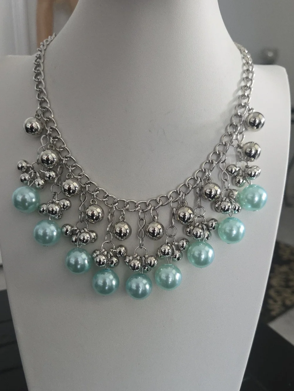 Paparazzi Blue Pearl Chain Necklace NWT